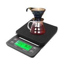 Household Electronic Coffee Scale Timer Portable Electronic Digital Kitchen Scale 3/5KG/0.1g Accuracy Backlight Electric Scale