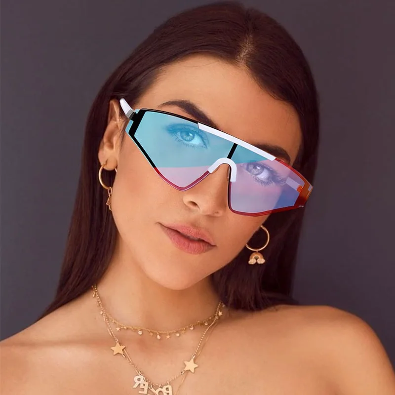 

cat eye Rimless Square Sunglasses Women 2020 Gradient Rectangle Sun glasses Men Fashion shades Brand Designer oversized Eyewear