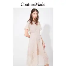 Vero Moda 3D teje con cuello en V paraguas bajo sedoso forro vestido | 31937B501(China)