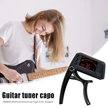 

Acoustic Electric Guitar Bass Tuner Musical Instrument Accessories 2 in 1 Capo for Music Lovers Playing Accessories