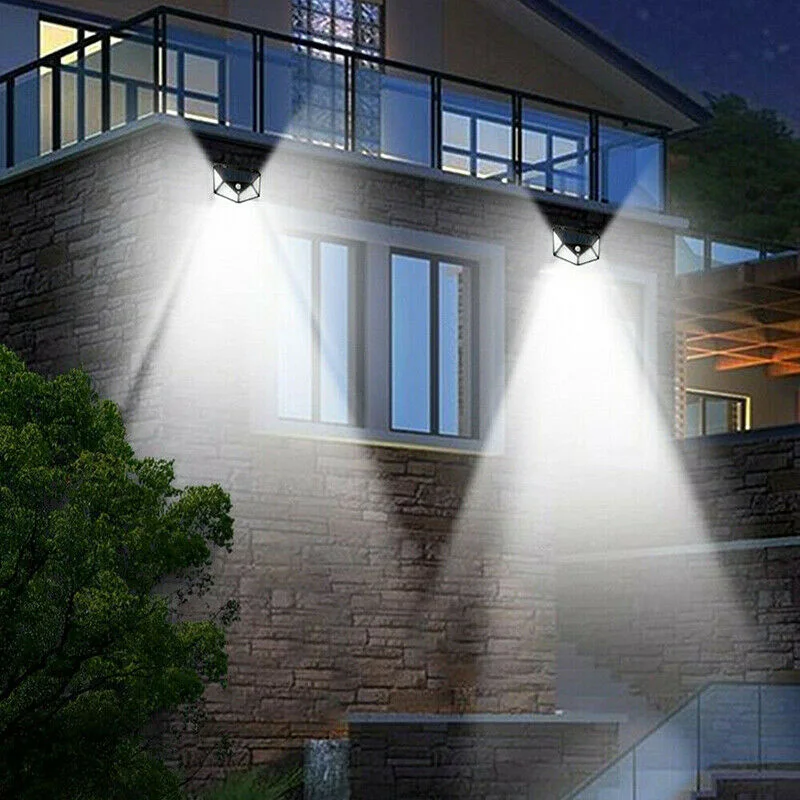 

100 LED Solar Powered PIR Motion Outdoor Garden Light Energy-saving Wall Lamp