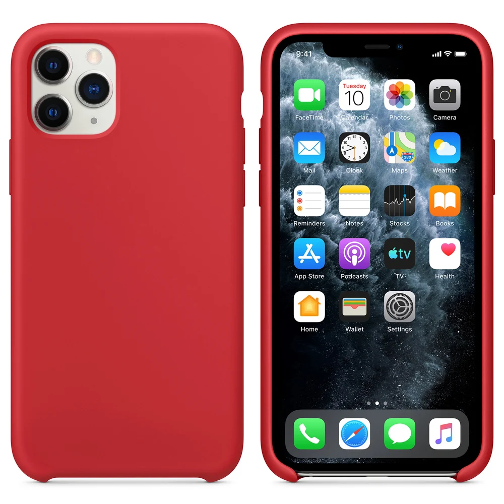 Red Официальный жидкий силиконовый чехол для iPhone 11 Pro Max, высококачественный чехол для телефона s для iPhone 11 Pro Xs Max X Xr 7 8 Plus - Цвет: Red