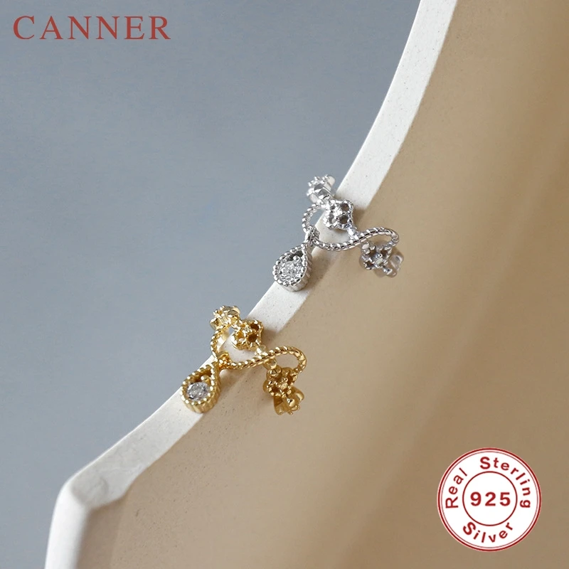 

Fashion Zircon four-leaf Clover Ear Cuff Clip on Earrings 1 PC 925 sterling silver Ear Clips Earrings for Women Earcuff Jewelry