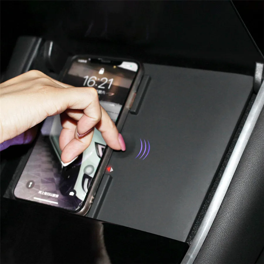  New Wireless Phone Charger Dual Phones Charging Anti-skid Car Mount Auto For Tesla Model 3 For All 