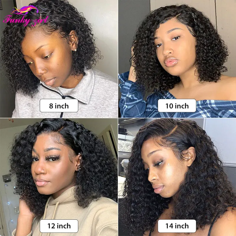 Short Curly Bob Lace Closure Wigs Pixie Cut Human Hair Wigs For Black Women Brazilian Remy Hair Short Curly Wig 150% Glueless