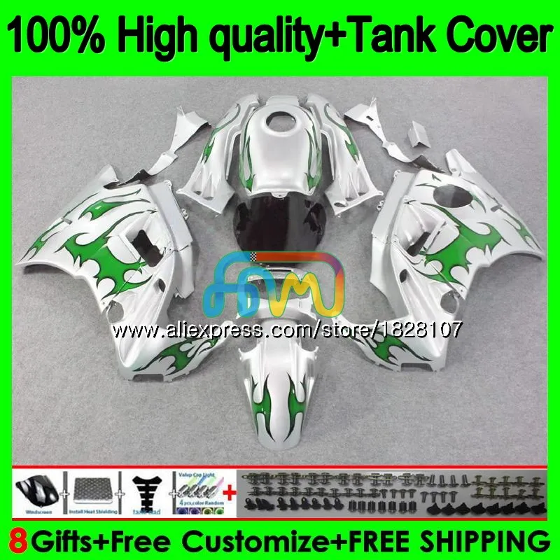 Майка для HONDA CBR 600F2 CBR600FS CBR 600 FS F2 зеленый и пламя 91 92 93 94 1BS. 48 CBR600 F2 CBR600F2 1991 1992 1993 1994 обтекатель