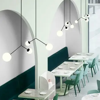 

Designer's Minimalist Line Chandelier Modern Living Room Dining Room Home Decor Hanging Light Bar Creative Industrial Lighting