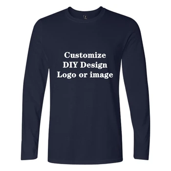 

Solid Color DIY Logo Long Sleeve T shirt Men/Women Your Own Design Customize Solid Color Blank Loose Will Leisure Base Tshirt