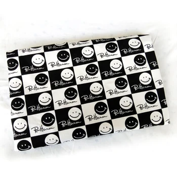 

ZENGIA Japanese RHC Smile Print Cotton Canvas Fabric Handmade Patchwork Sewing Bag Pillow Diy Tablecloth Curtain Sofa 91cm*140cm