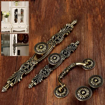 1set Antique Handle Bronze Knob Vintage Cabinet Pull Cupboard Cabinet Kitchen Furniture Hardware 32mm 160mm with screws