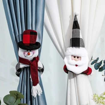

Christmas Santa Claus Snowman Doll Window Curtain Buckle Tieback Holder Decor 67JB