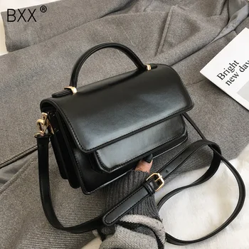

[BXX] Vintage PU Leather Crossbody Bags For Women 2020 Spring Fashion Purses and Handbags Ladies Shoulder Messenger Bag HK573