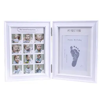 

1 Set Newborn Hand and Foot Print Mud Baby Hundred Days Full Moon Age Growth Commemorative Photo Frame