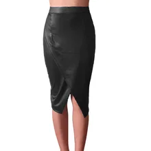 Женские вечерние юбки из искусственной кожи с высокой талией, повседневные Модные женские юбки