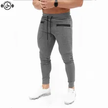 Мужские спортивные штаны для бега на молнии с большим карманом, спортивные брюки для тренировок, черные, серые мужские спортивные штаны для фитнеса, эластичные колготки, большие размеры