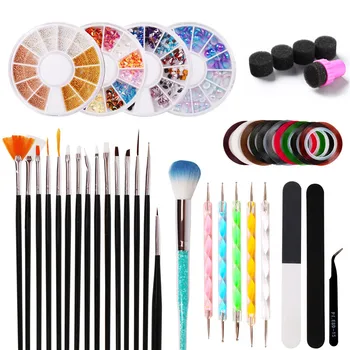 

Nail Beauty Tool Set Ornament Tweezers Nail File Gradient Sponge mei jia bi Set 12 Pieces