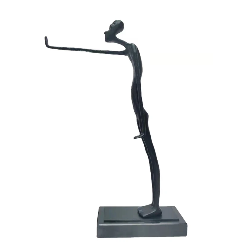 

Creative Metal Abstract Figure Ornaments Simple Line Figure Posture Sculpture Iron Black Lines Irregular Home Statue Decor