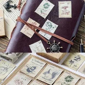 

46pcs/pack vintage small forest post office paper stamp sticker card decoration sticker label for notebook and envelope