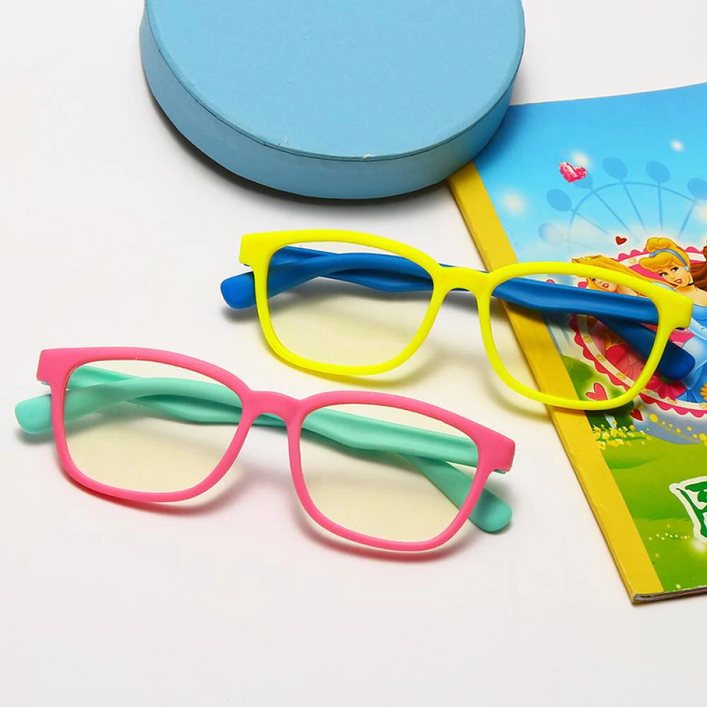 Tanie 2021 niebiesko-lekkie dziecięce chłopięce i dziewczęce przezroczyste soczewki komputerowe okulary