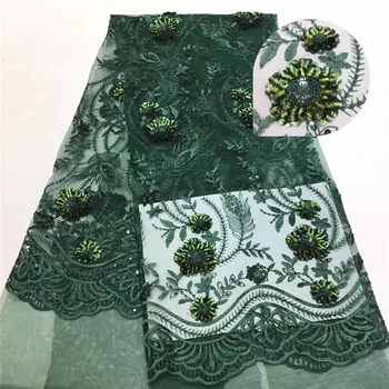 

Embroidery French Laces Fabrics High Quality Tulle French African Net Lace Fabric Sequin Green Nigerian Lace Fabrics For Dress