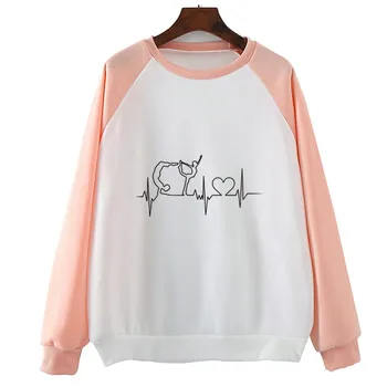 

Heartbeat Yoga Ecg Black Women Clothes Autumn Spring Tops Coat Femme Funny Hooded Camiseta Mujer Streetwear