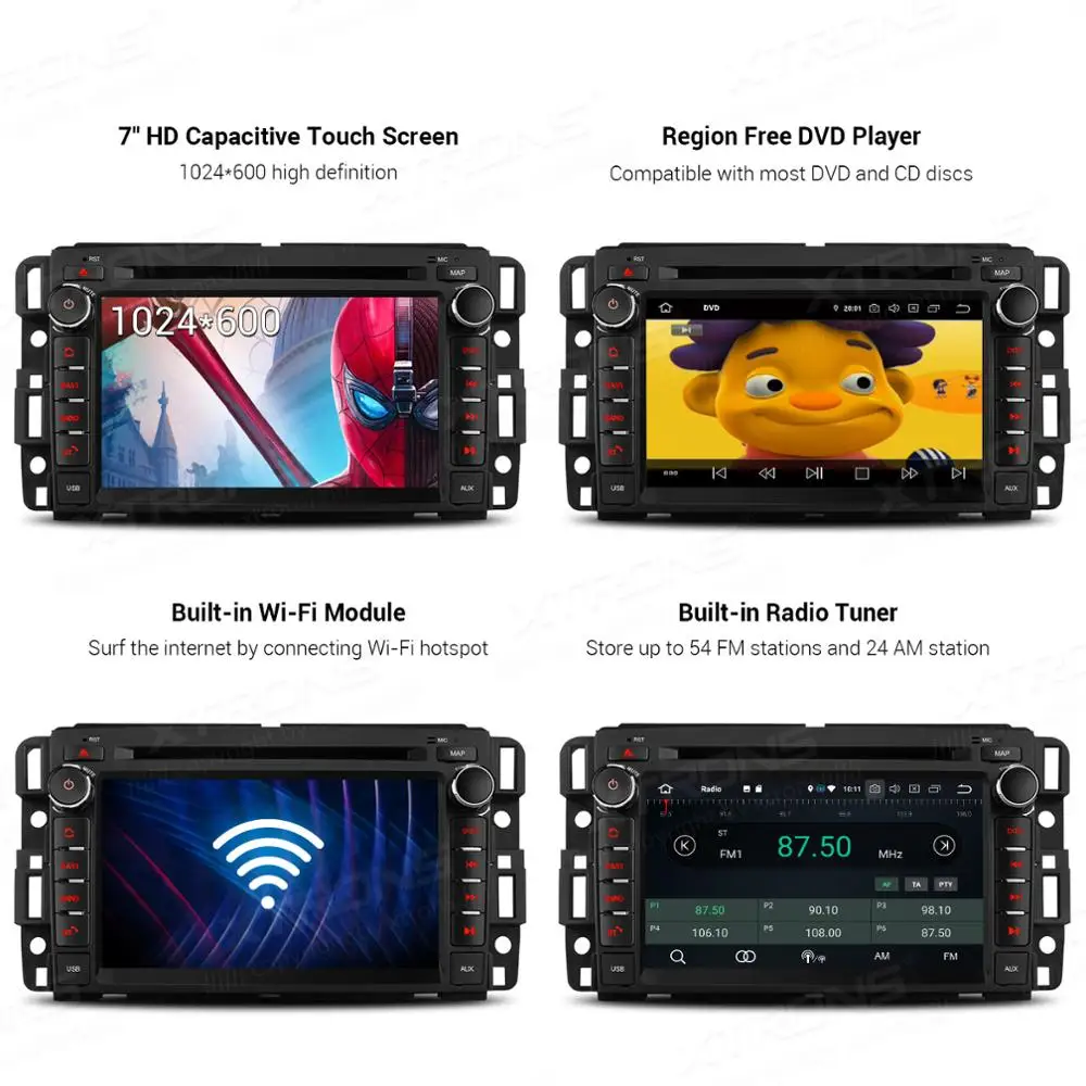 Perfect XTRONS 7"Android 9.0 Octa Core 4G RAM 64G ROM Car DVD Multimedia GPS System Fit for Chevrolet for Buick for GMC for HUMMER 4
