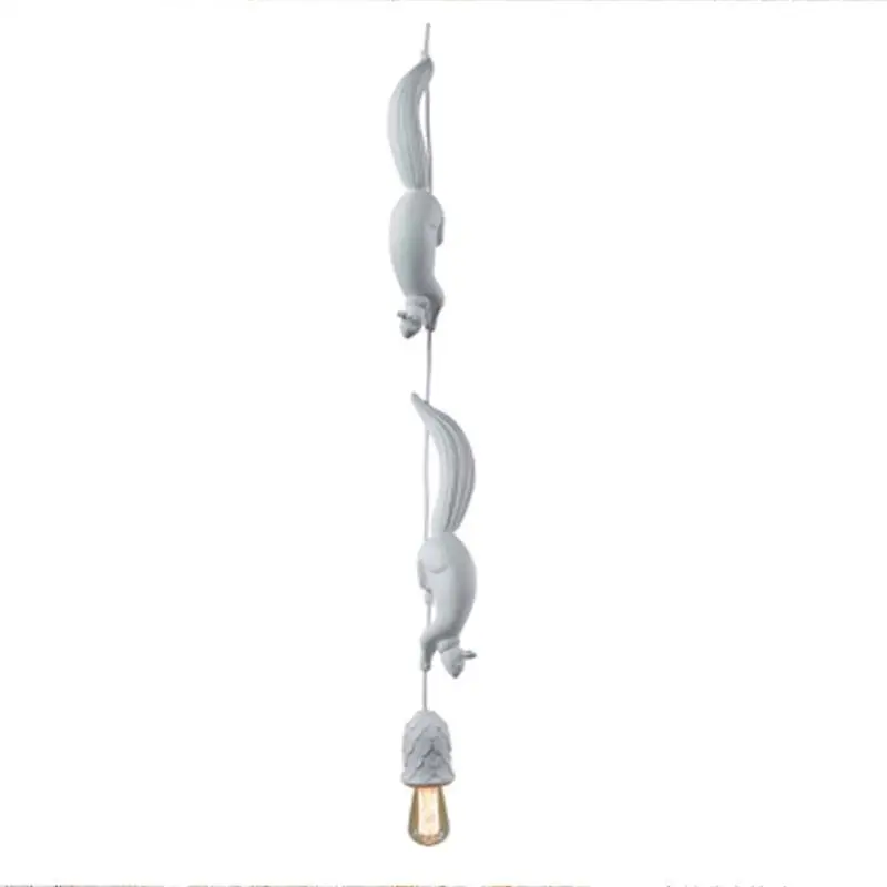 

Modern Creative Resin Squirrel Pendant Lights Nordic White Design Children's Room Decor Dinning Room Pendant Lamp Light Fixture