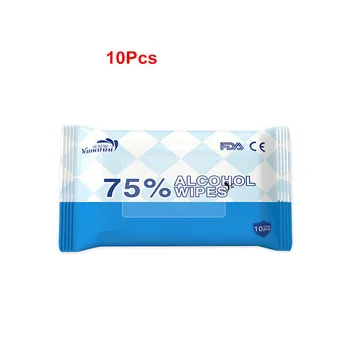 

Alcohol Wipes 10PCS 75% Antiseptic Wipes Pad Antibacterial Alcohol Cleaning Wet Wipes Portable Outdoor Sterilization Wipes