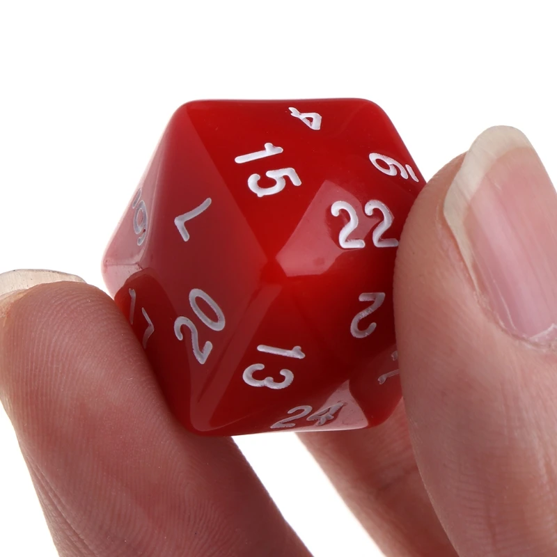 6pcs 24 Sided Resin Number Dice Family Party Bar Board Game DND Accessories