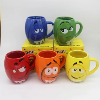 

2020 New 600mL Beans Coffee Mugs Tea Cups and Mugs Cartoon Cute Expression Mark Large Capacity Drinkware Christmas Gifts