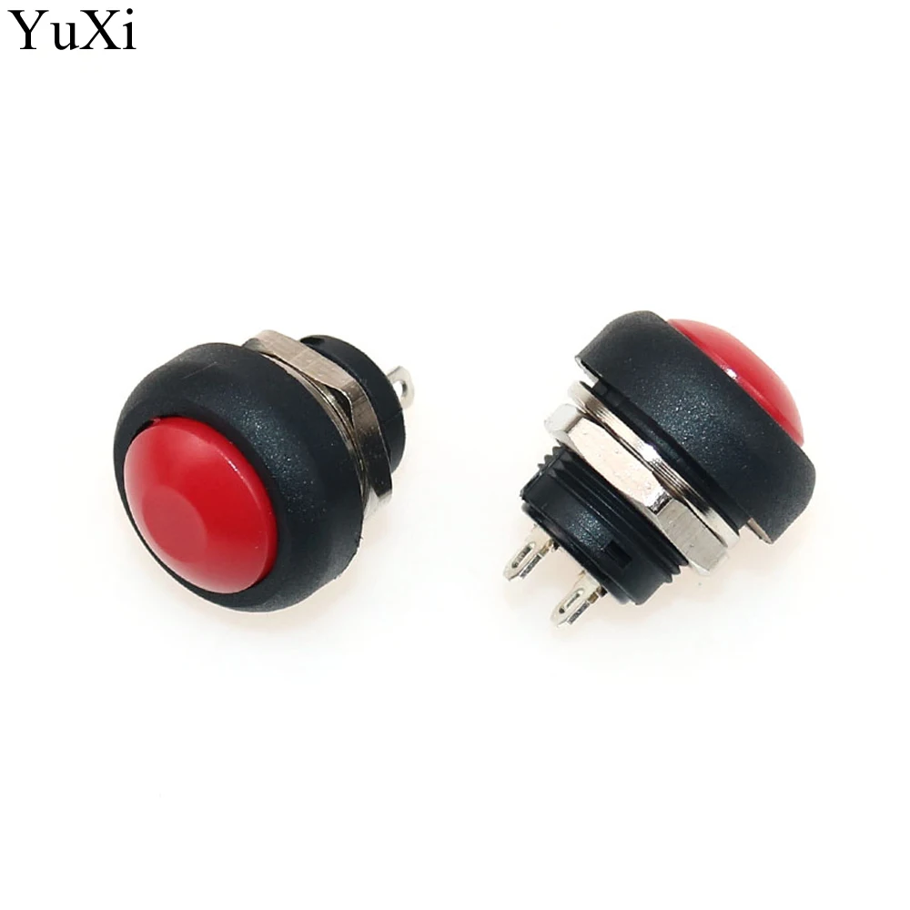 red YuXi 2Pin мини-переключатель 21*18 мм 1A водонепроницаемый переключатель pbs33b 12 В Мгновенный кнопочный переключатель сброс неблокирующийся pbs-33b - Цвет: red