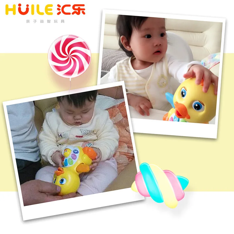 Huile toys 808 игрушка для детей с утиным гусиным пухом, музыкальная электрическая обучающая игрушка для танцев в возрасте от 1 до 2 лет