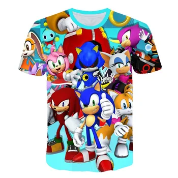 

sonic the hedgehog 4-14Y Cartoon Print Boys sonic T Shirt Summer Infant Kids Boys Girls Fashion T-Shirts Clothes Toddler