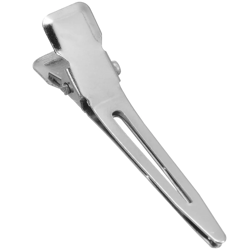Mayitr 50pcs Hair Alligator Clips  DIY Silver Flat Metal Single Prong Alligator Hair Clip Barrette For Hair Style Tools