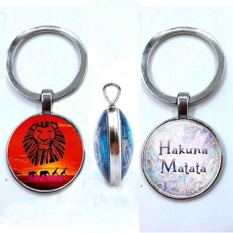 Silver King Simba двухсторонний брелок Подвеска хакуна матата брелок Simba Лев двухсторонний брелок - Цвет: Silver