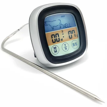 

Food-Thermometer Probe Smoker Bbq-Meat Cooking Timer Digital Stainless-Steel LCD