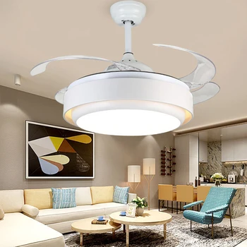 

42 inch led ceiling fan lamp Fans with light Reverse Inverter good sleep silence bedroom lamps 40w three color changing air