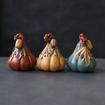 

LUWU purple clay teapets pumpkin tea play chinese tea set decoration