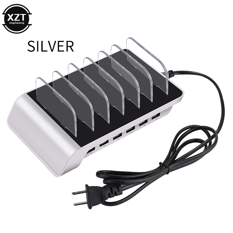 Multi Port Fast Charging USB Phone Charger 6 Ports Station Dock Stand Holder for IPhone Samsung Huawei Tables Smart Watch