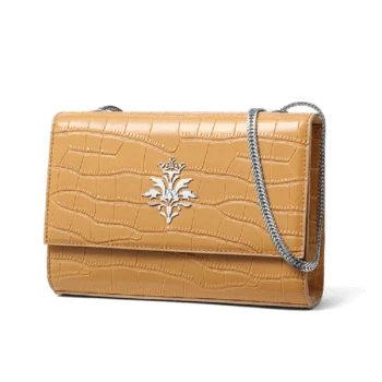 

Genuine Leather women's bag crocodile grain leather women's bag exquisite messenger chain small square bag