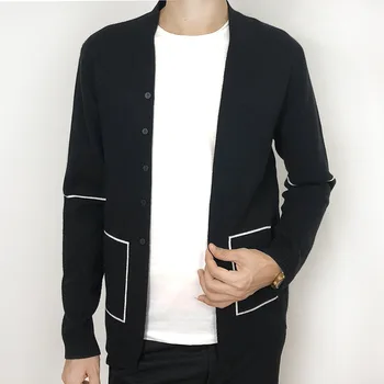 

Black sweater cardigan 2019 new high quality m-4xl175