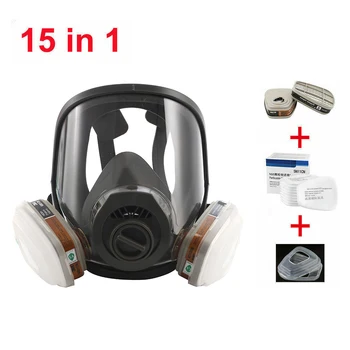 

15 in1 6800 Face Gas Mask adjustable Respirator Painting Spraying Respirator For Gas Mask Respirator Filter (drop shipping)