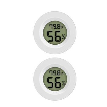 

2PCS Mini Digital Hygrometer Thermometer Hygrometer Celsius Indoor Thermometer with LCD Display for Home (White)