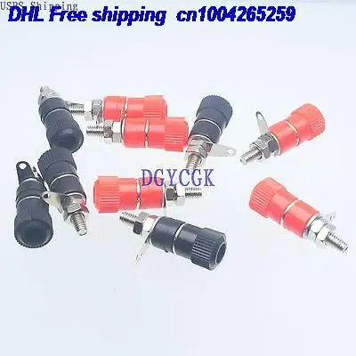 

DHL 200pcs Terminal Binding Post 4mm Banana Jack Panel mount connector Red & Black connector 22-ct