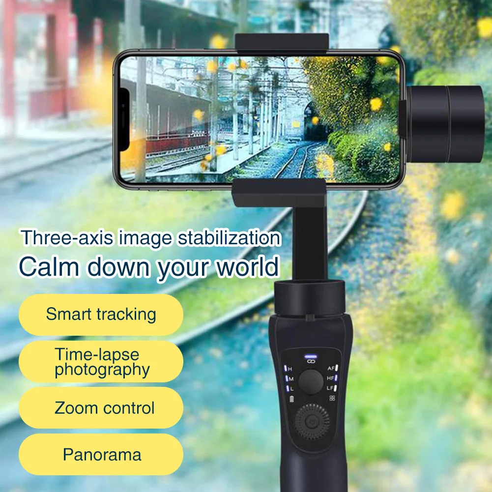 

With Lanyard Rotatable For Smartphone Indicate Light Handheld Gimbal Stable 3 Axis Adjustable Angle Anti Shake Universal Selfie
