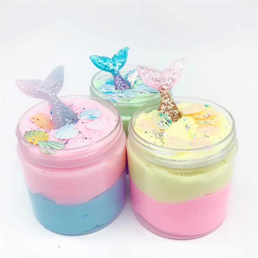 

100ML Slime Fluffy Polymer Mermaid Mud Mixing Cloud Slime Putty Scented Plasticine Supplies Kid Antistress Educational Clay Toys