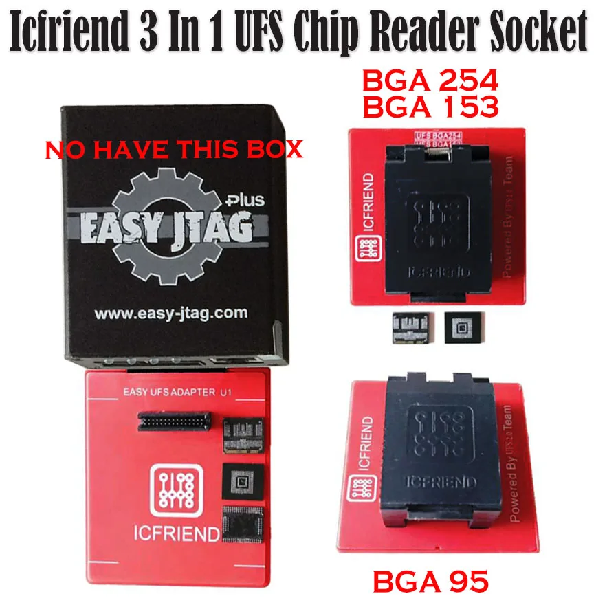 UFS разъем адаптера ICFriend ICs-UFS 3 в 1 поддержка UFS BGA254 BGA153 BGA95 для легкий JTAG PLUS box