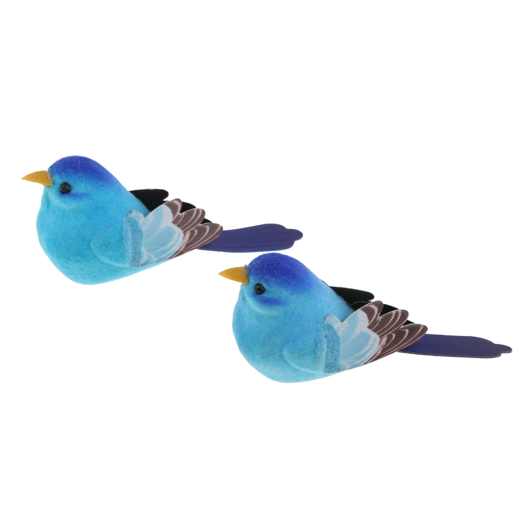 2pcs Incredibly Realistic Artificial Birds Fake Simulation Garden Bonsai Gift Decor