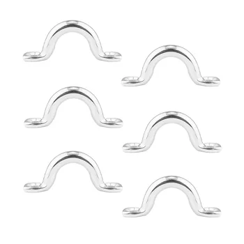 

6 Piece Stainless Steel Pad Eye Straps Tie Down Anchor Deck Loops 10mm