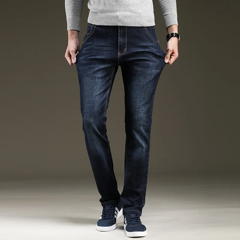 Мужские джинсы s, Брендовые мужские синие джинсы, Стрейчевые джинсы, модные повседневные мужские дизайнерские облегающие Молодежные джинсы черного цвета, большие размеры 28-40